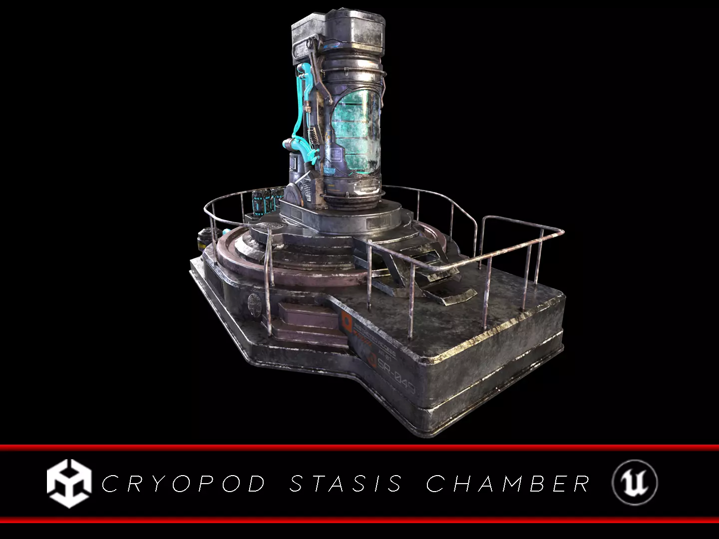 Cryopod Stasis chamber Low-poly 3D model_0