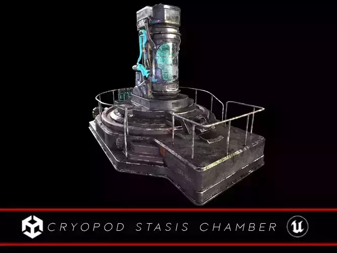 Cryopod Stasis chamber Low-poly 3D model