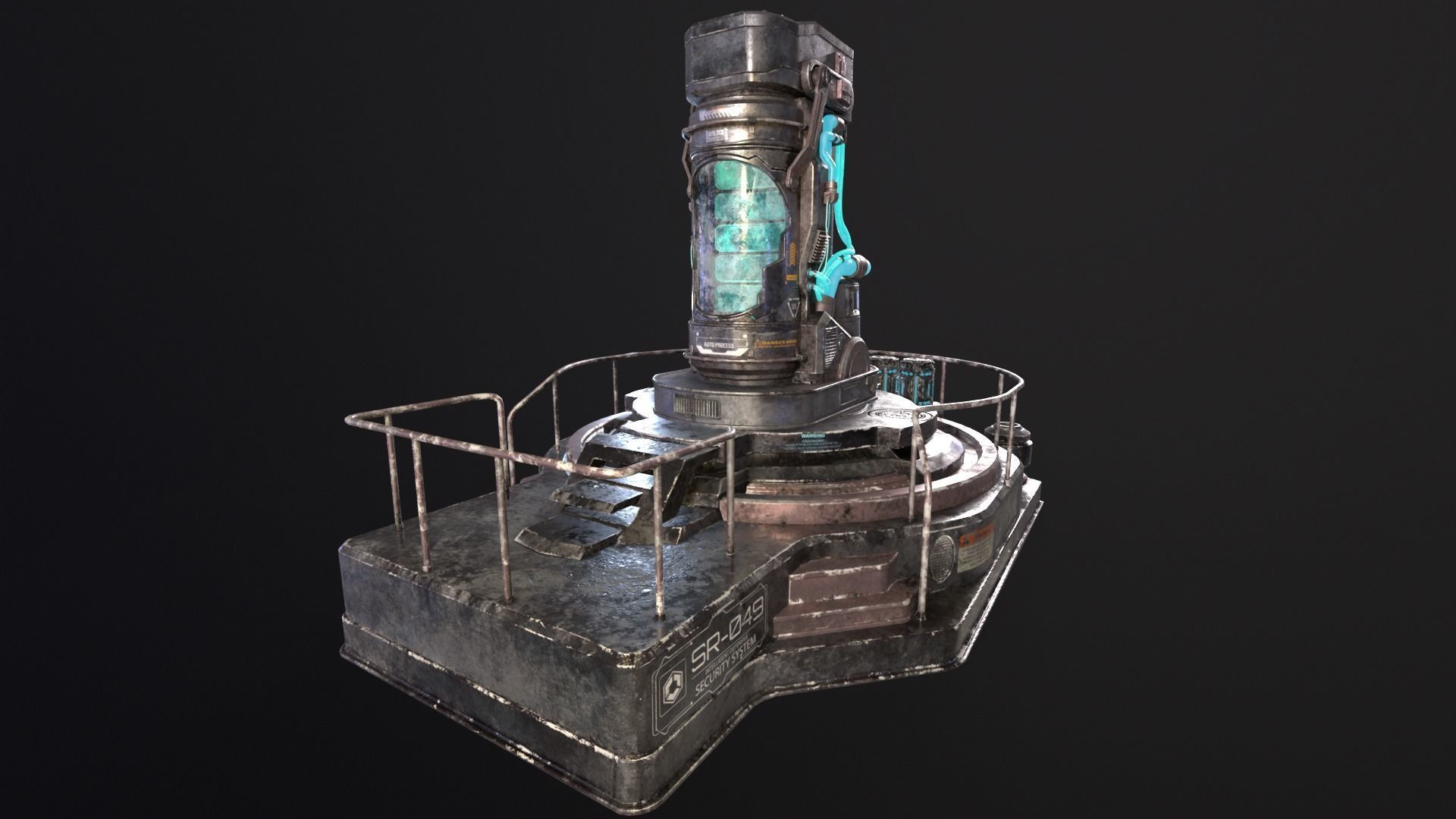 Cryopod Stasis chamber Low-poly 3D model_6