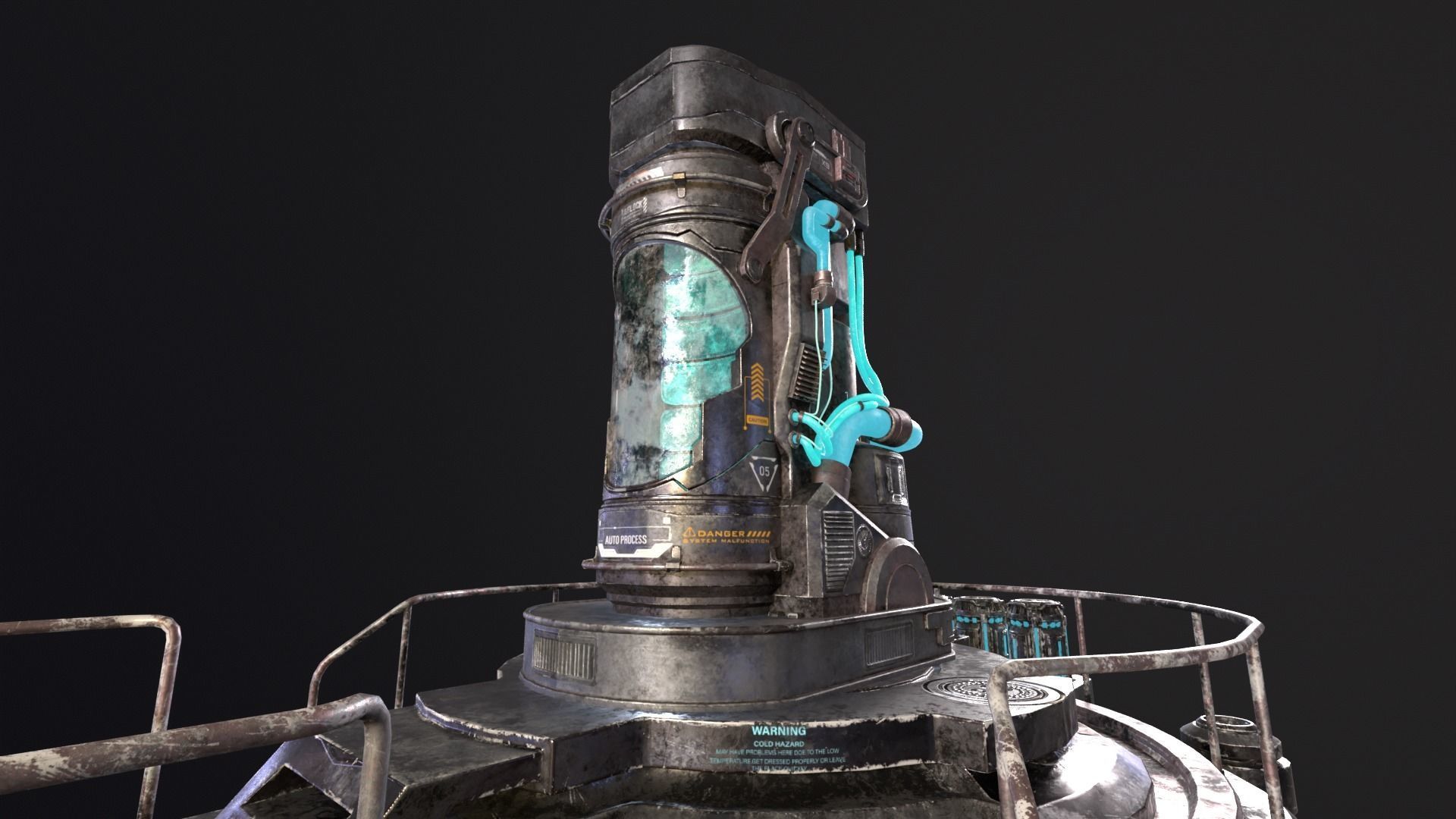 Cryopod Stasis chamber Low-poly 3D model_24