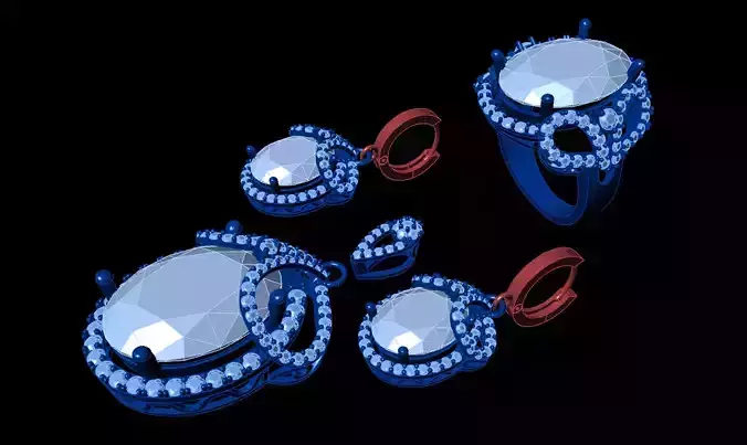 Diamond Jewellery Sets Concept 3D print model