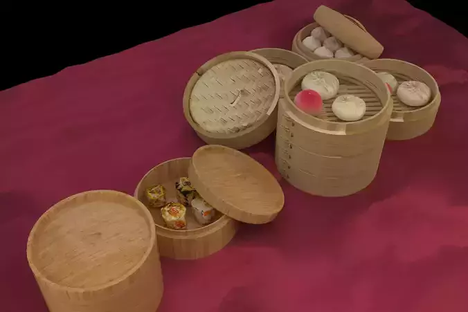 Chinese  dim-sum  3D model