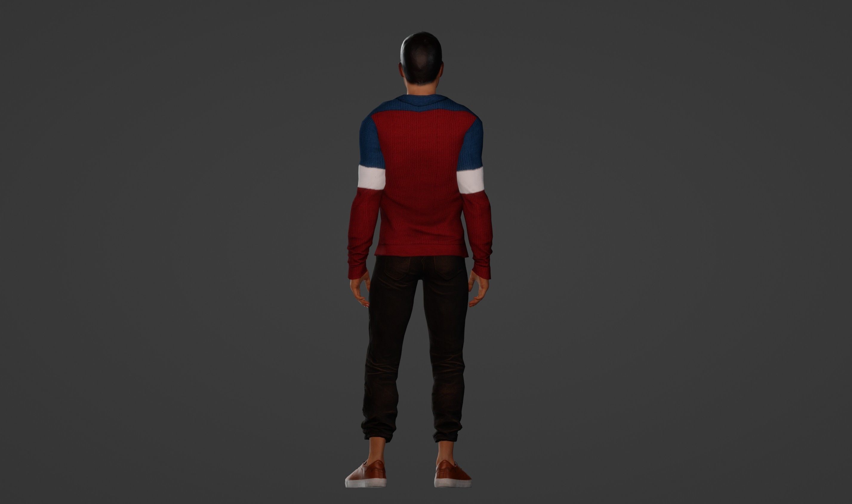 Handsome man of model appearance in a jacket 3D model_3