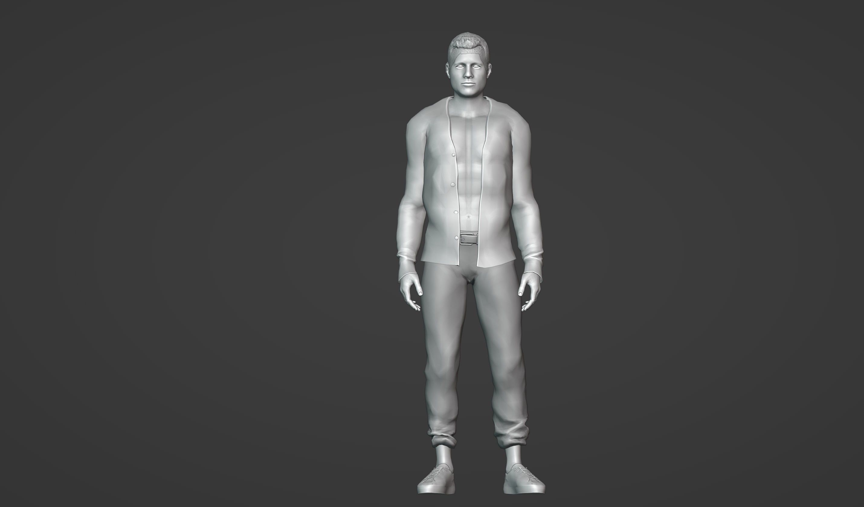 Handsome man of model appearance in a jacket 3D model_5