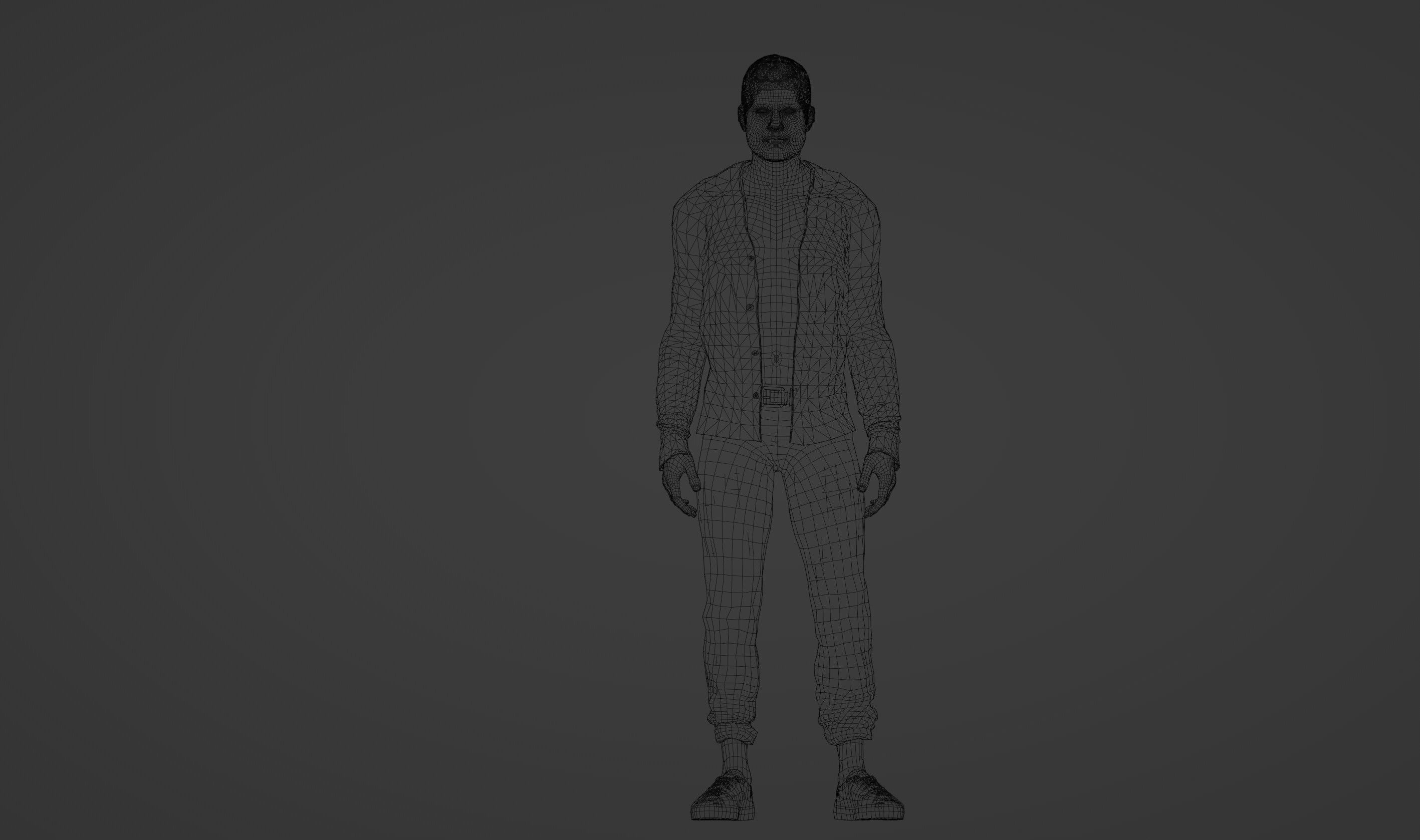 Handsome man of model appearance in a jacket 3D model_6