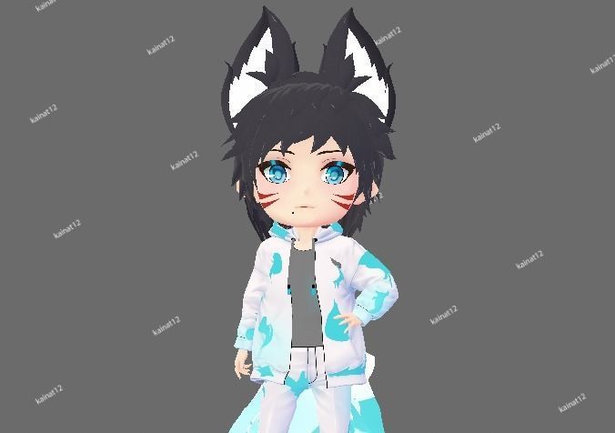 3D male chibi avatar for vrchat and vtubing  Low-poly 3D model_1