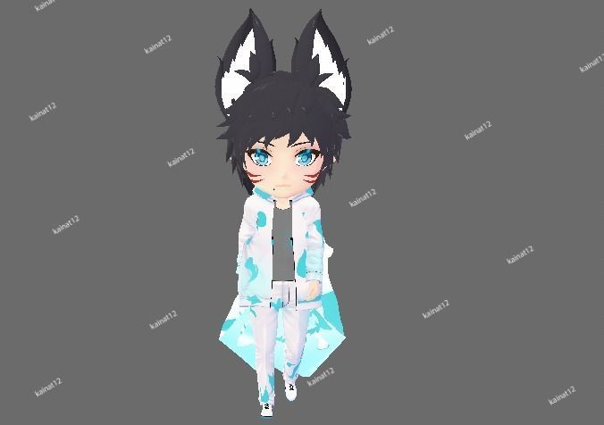 3D male chibi avatar for vrchat and vtubing  Low-poly 3D model_23
