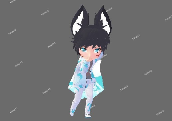 3D male chibi avatar for vrchat and vtubing  Low-poly 3D model_8