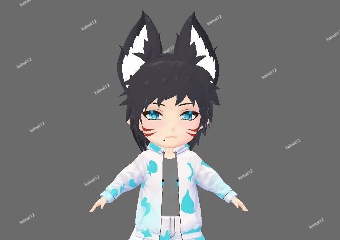 3D male chibi avatar for vrchat and vtubing  Low-poly 3D model_11