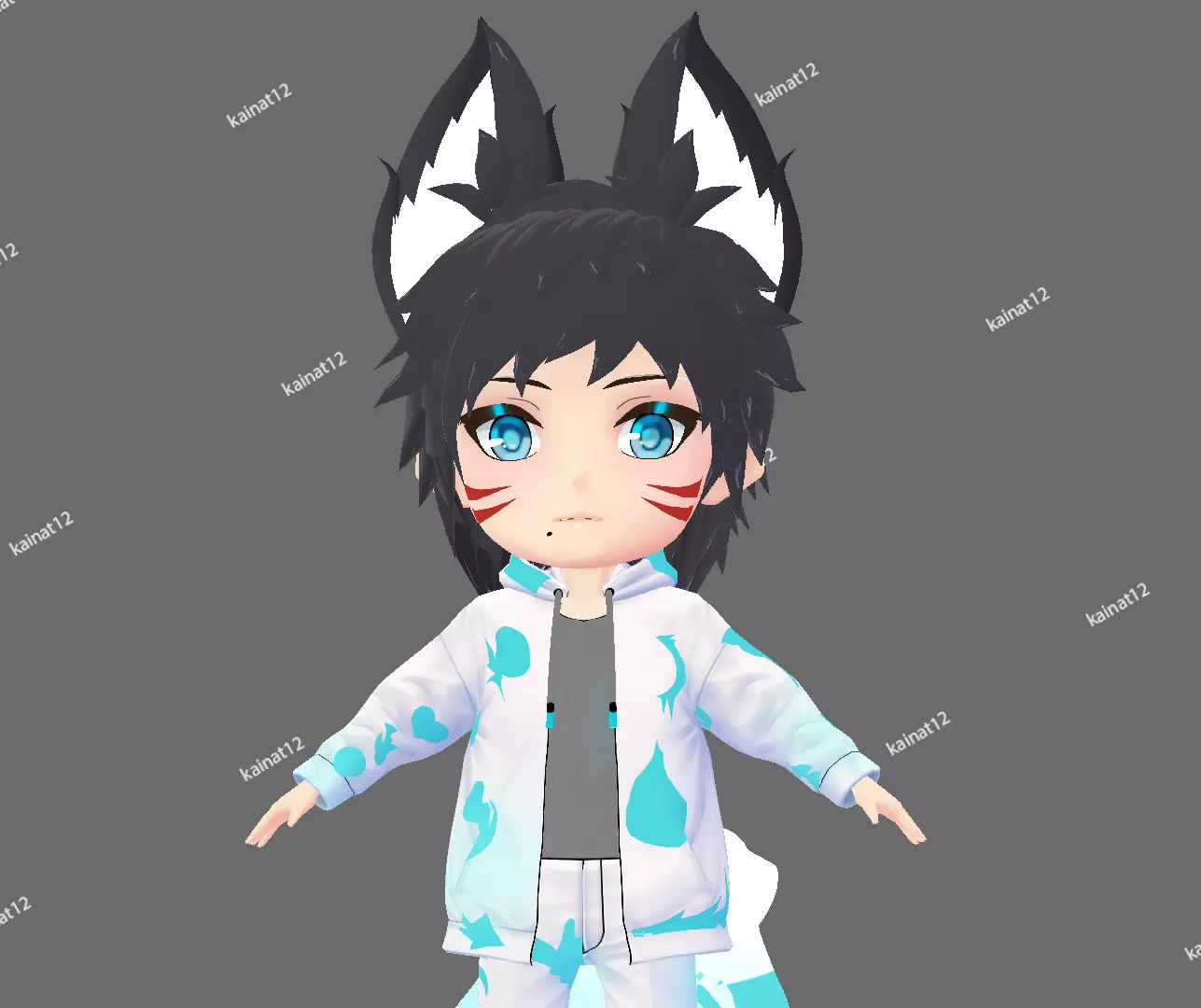 3D male chibi avatar for vrchat and vtubing  Low-poly 3D model_0