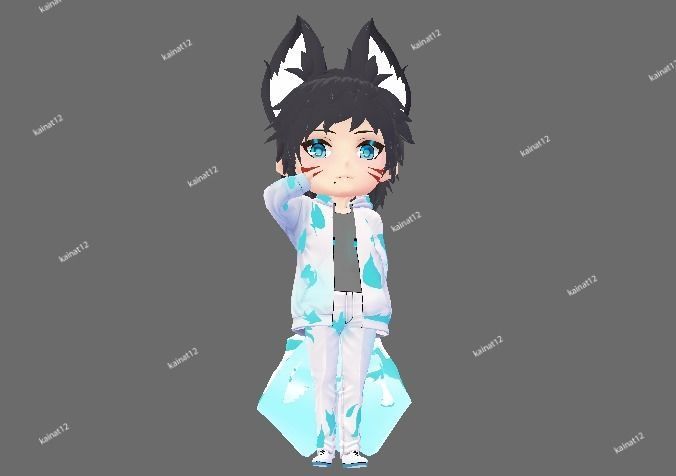 3D male chibi avatar for vrchat and vtubing  Low-poly 3D model_26