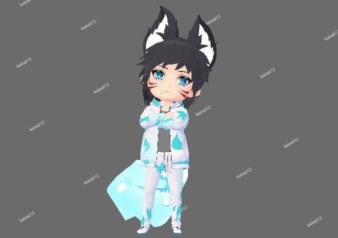3D male chibi avatar for vrchat and vtubing  Low-poly 3D model_12