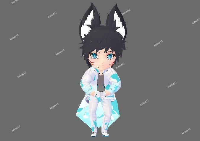 3D male chibi avatar for vrchat and vtubing  Low-poly 3D model_7