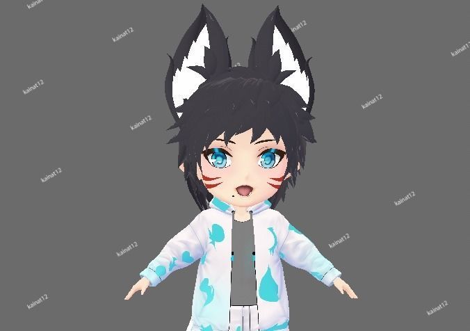 3D male chibi avatar for vrchat and vtubing  Low-poly 3D model_17