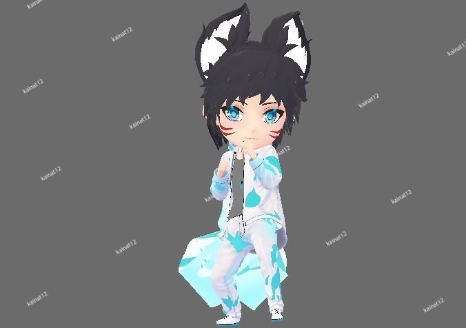 3D male chibi avatar for vrchat and vtubing  Low-poly 3D model_6