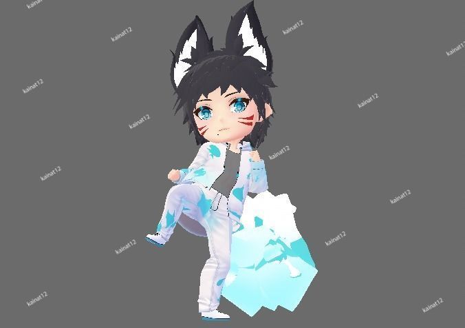 3D male chibi avatar for vrchat and vtubing  Low-poly 3D model_4
