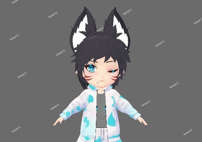 3D male chibi avatar for vrchat and vtubing  Low-poly 3D model_10
