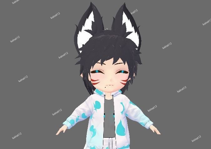 3D male chibi avatar for vrchat and vtubing  Low-poly 3D model_13