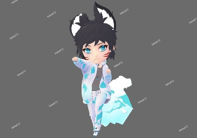 3D male chibi avatar for vrchat and vtubing  Low-poly 3D model_3
