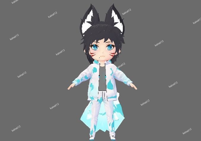 3D male chibi avatar for vrchat and vtubing  Low-poly 3D model_21