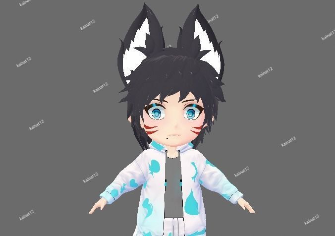 3D male chibi avatar for vrchat and vtubing  Low-poly 3D model_15