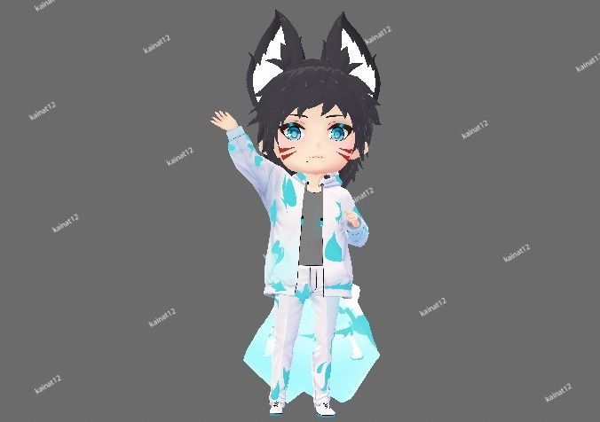 3D male chibi avatar for vrchat and vtubing  Low-poly 3D model_25