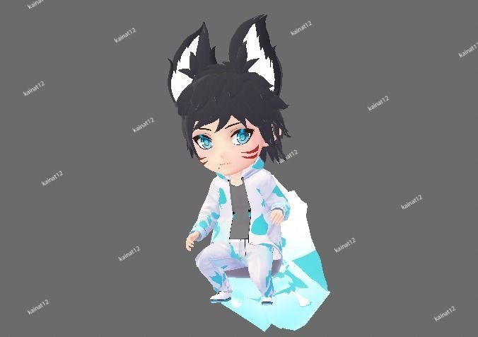 3D male chibi avatar for vrchat and vtubing  Low-poly 3D model_5