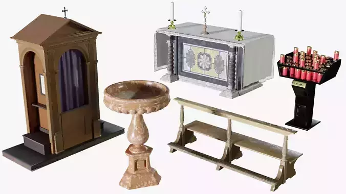 Church assets 3D model