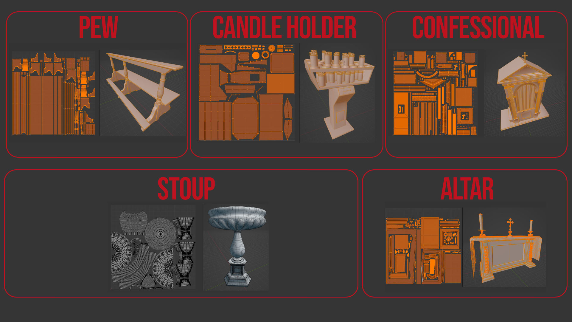 Church assets 3D model_17