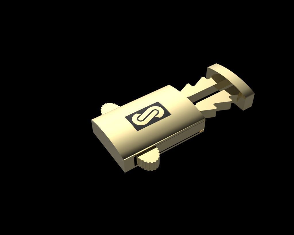  Monaco box claps lock for 11MM cuban chain LIGHT WEIGHT  3D print model_7