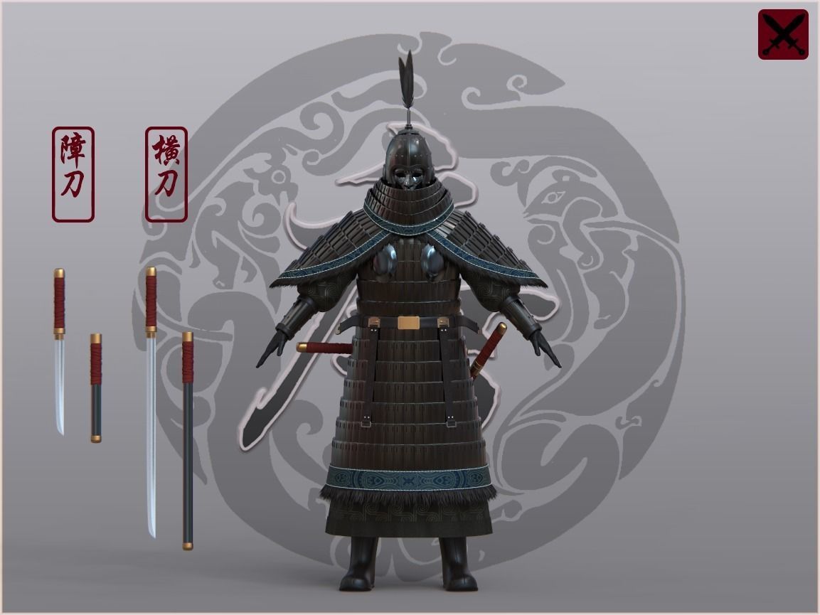 08-Ancient Chinese Armor-Tang Dynasty 3D model_9