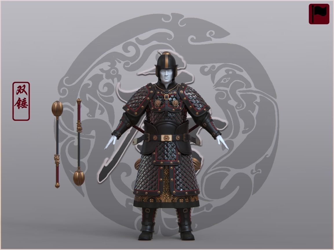 08-Ancient Chinese Armor-Tang Dynasty 3D model_7