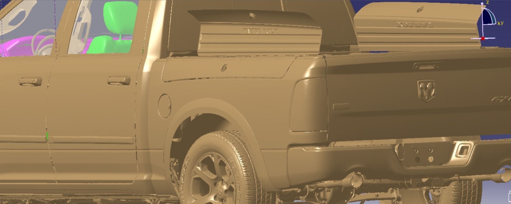 RAM 1500 Laramie Crew Cab 4x4 2013 Vehicle 3d scan model 3D model_1