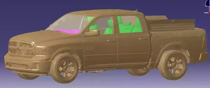 RAM 1500 Laramie Crew Cab 4x4 2013 Vehicle 3d scan model