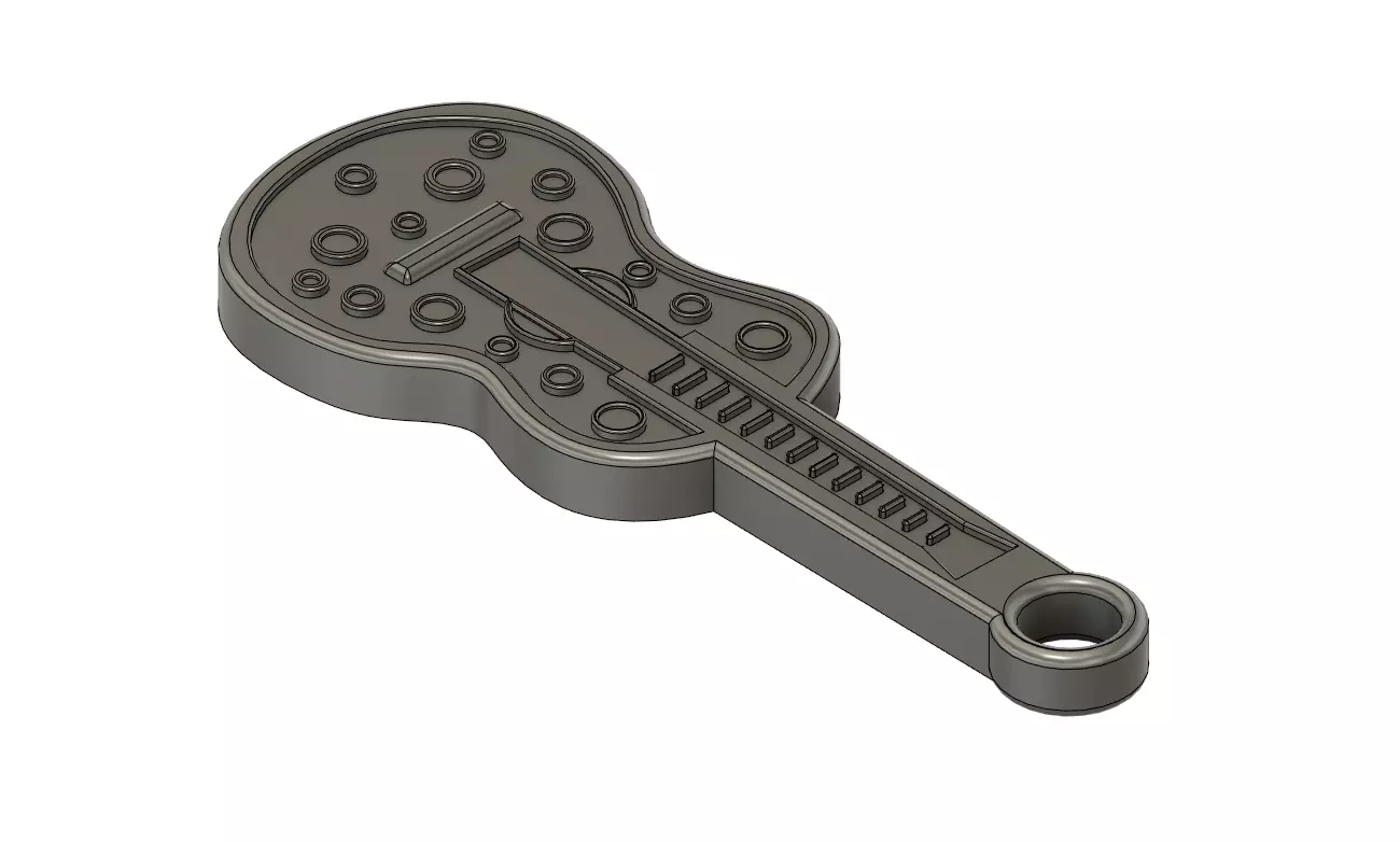 Guitar Keychain Free 3D print model