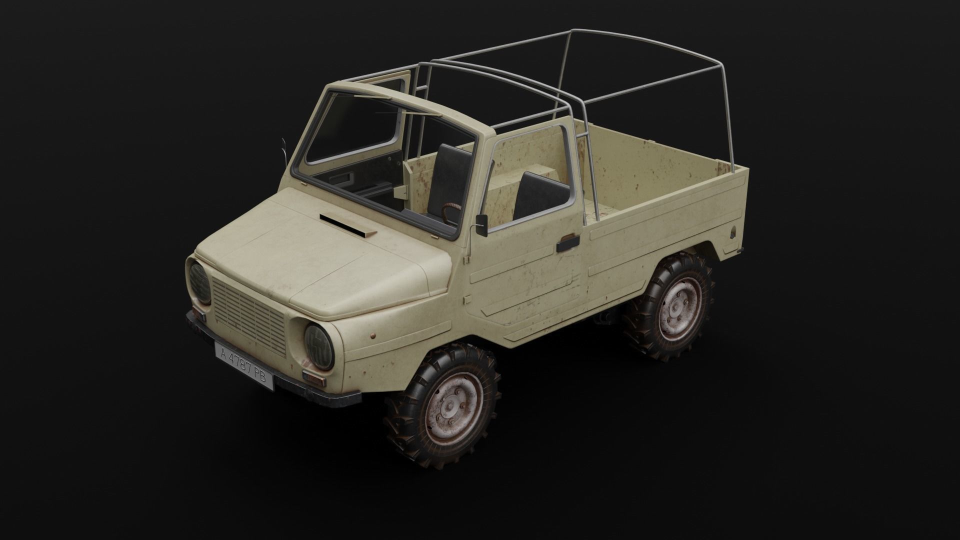 LuAZ-969 Low-poly 3D model_5