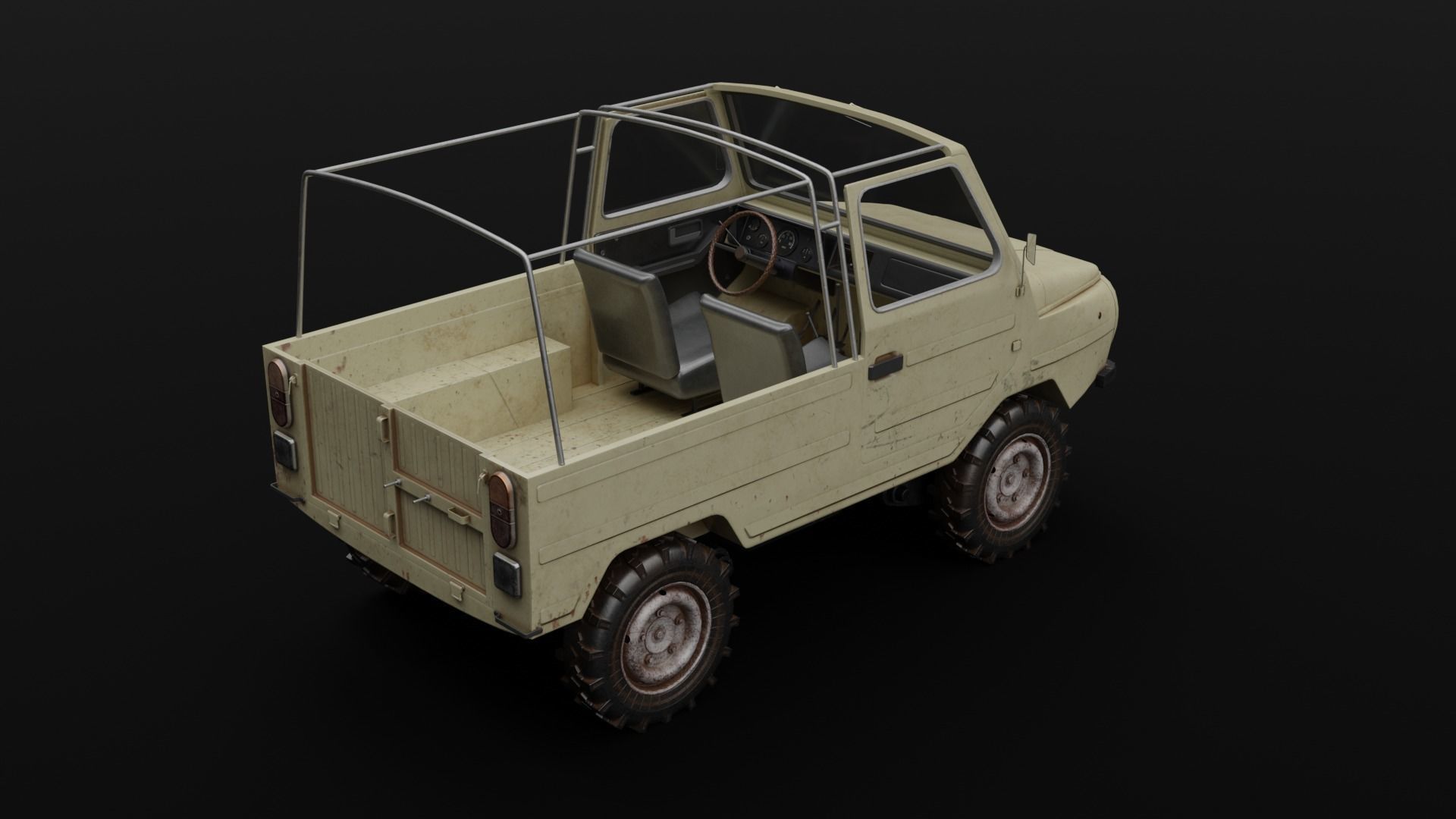 LuAZ-969 Low-poly 3D model_6
