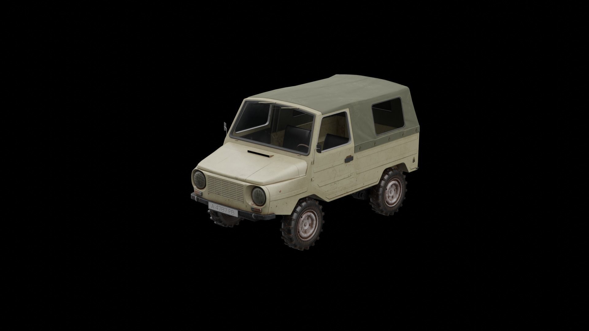 LuAZ-969 Low-poly 3D model_9