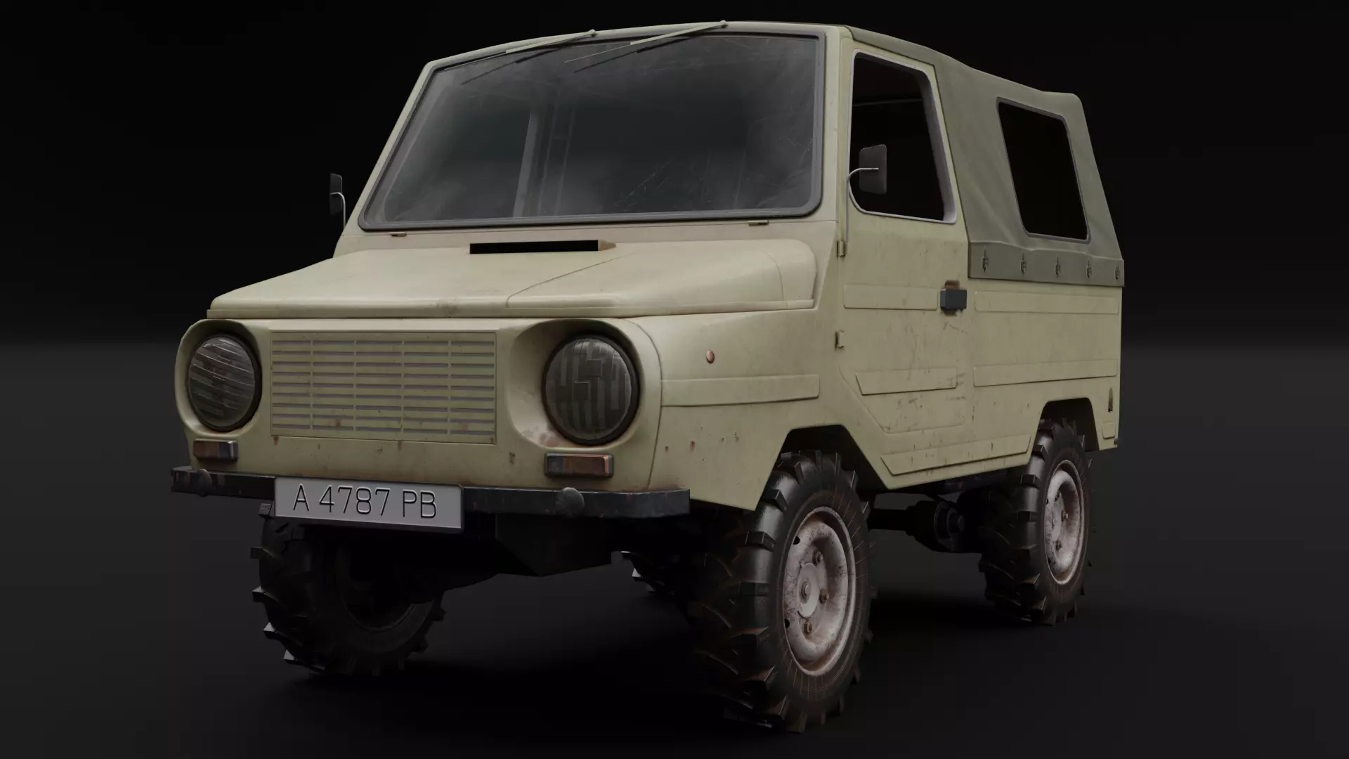 LuAZ-969 Low-poly 3D model_0