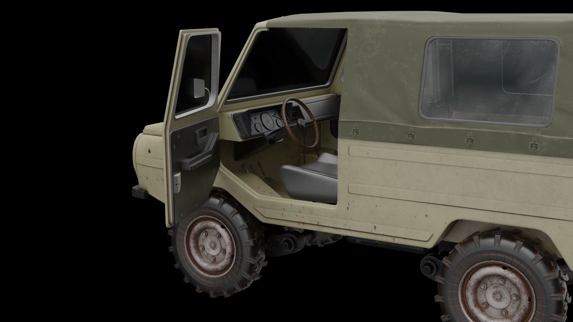 LuAZ-969 Low-poly 3D model_3