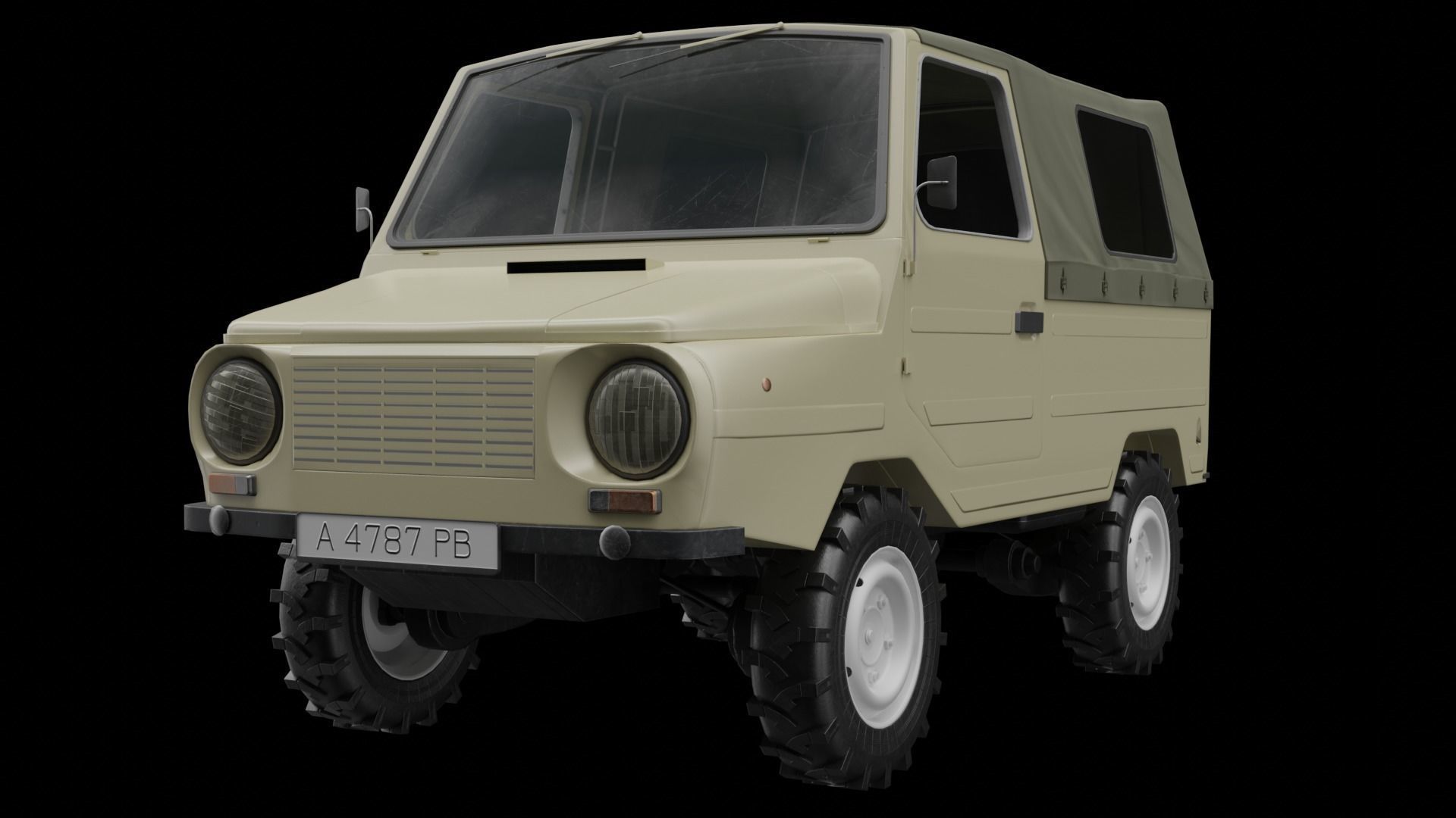 LuAZ-969 Low-poly 3D model_1