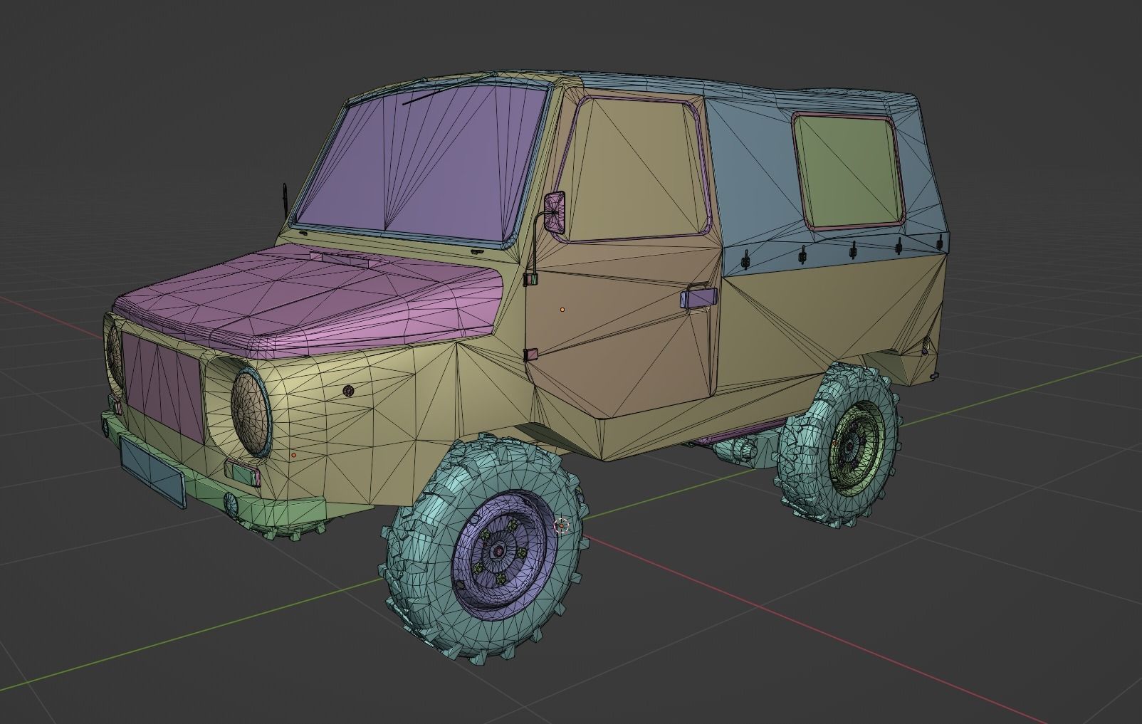 LuAZ-969 Low-poly 3D model_11