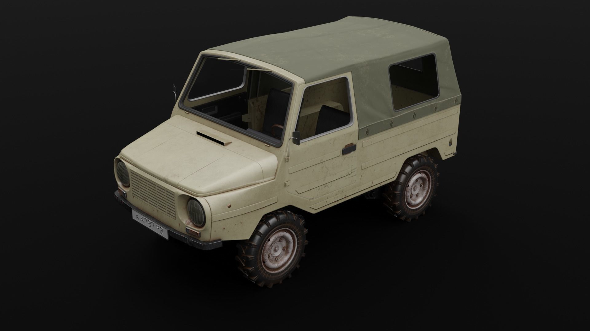 LuAZ-969 Low-poly 3D model_2