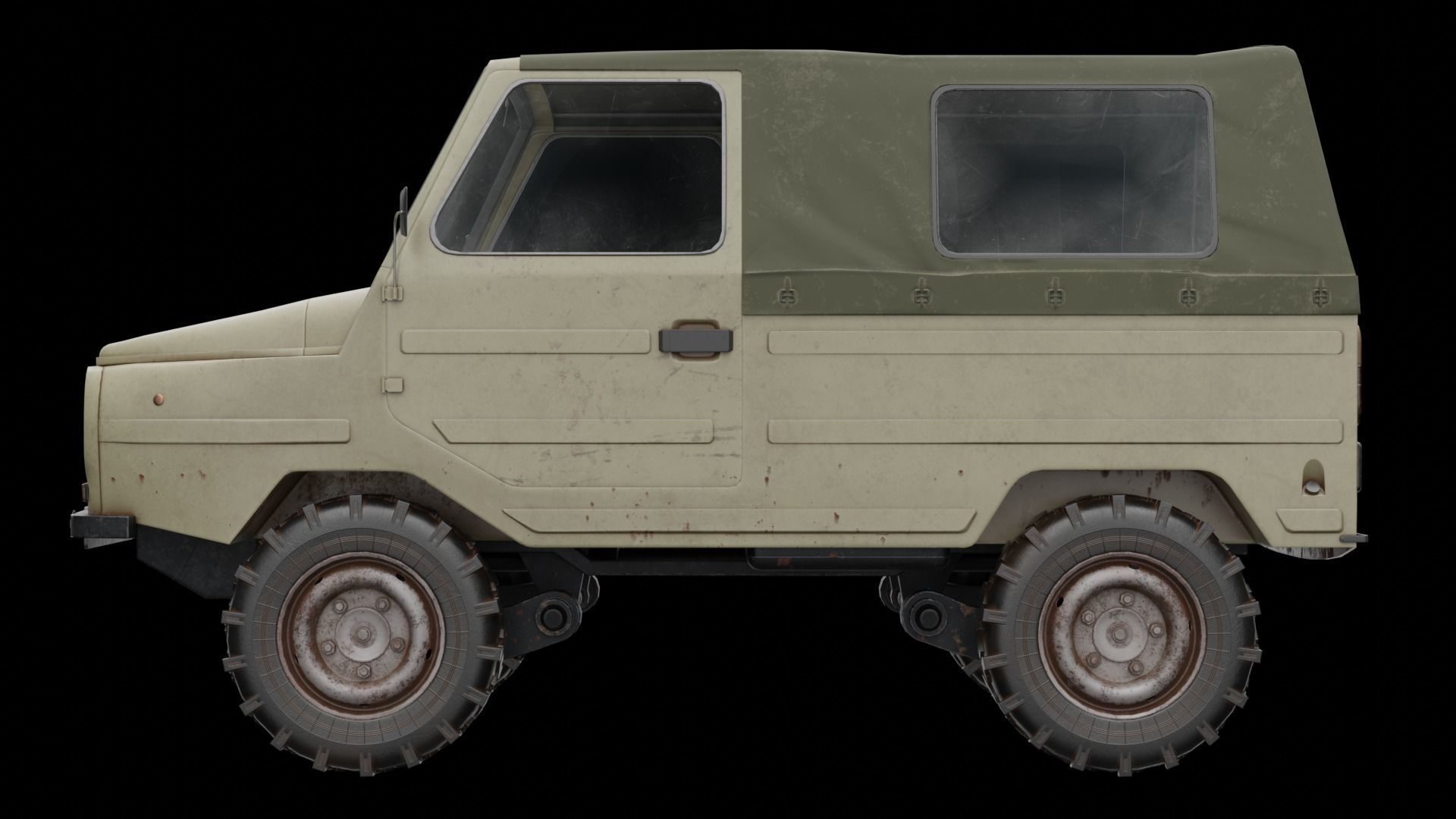 LuAZ-969 Low-poly 3D model_8