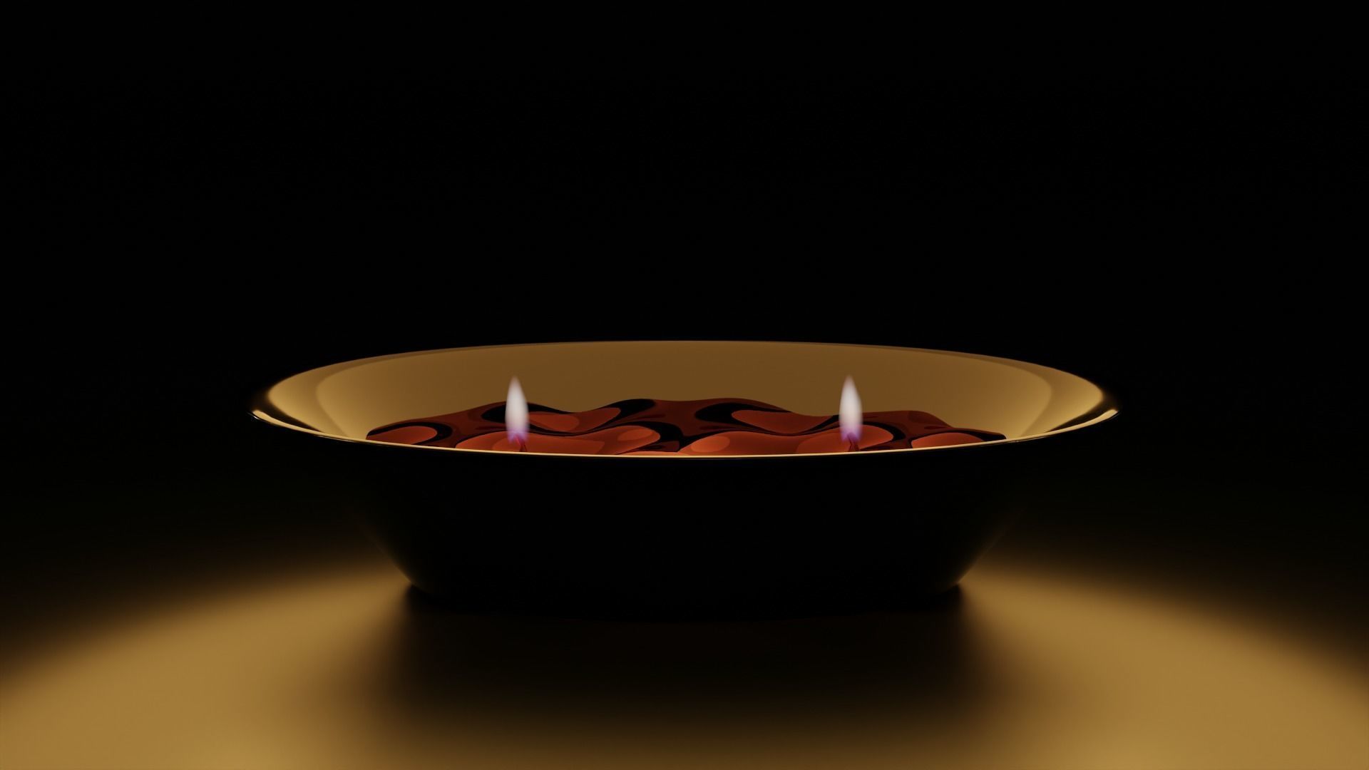 Blood Bath Halloween Candle with Animated Fire 3D model_2