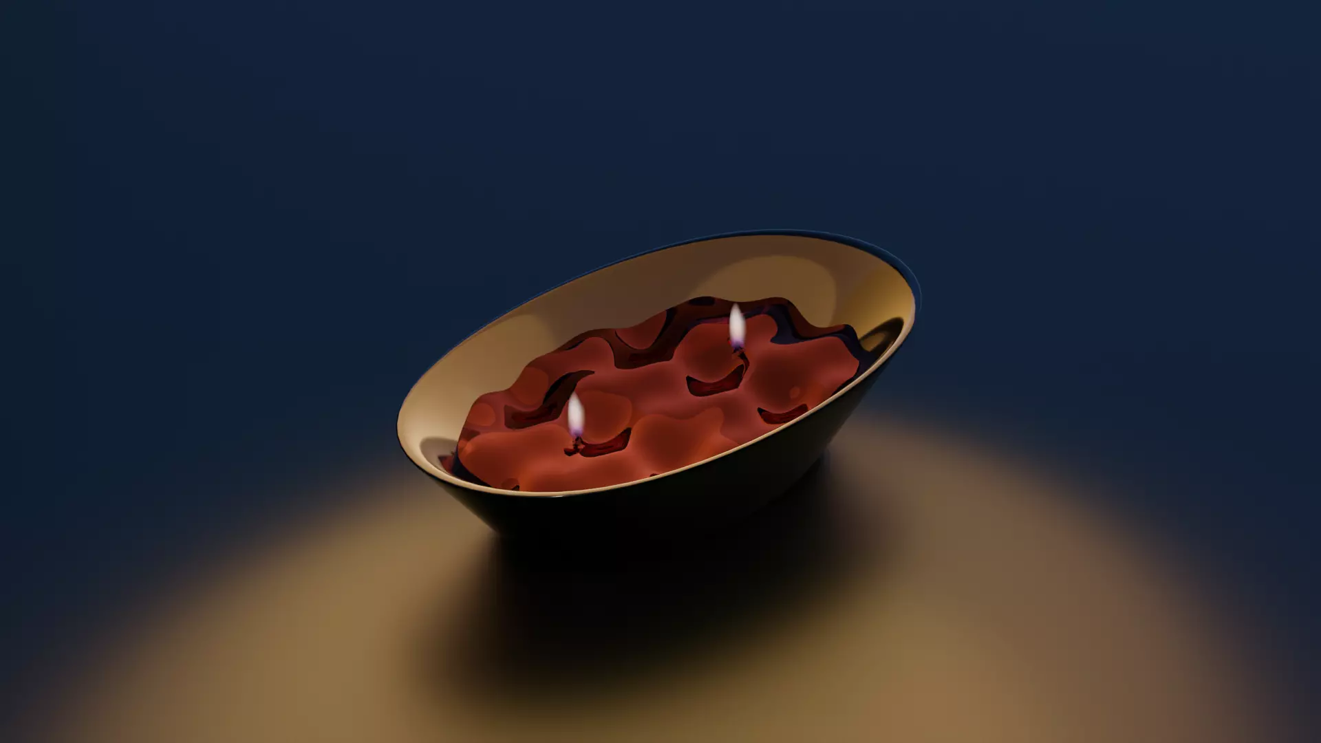 Blood Bath Halloween Candle with Animated Fire 3D model_0