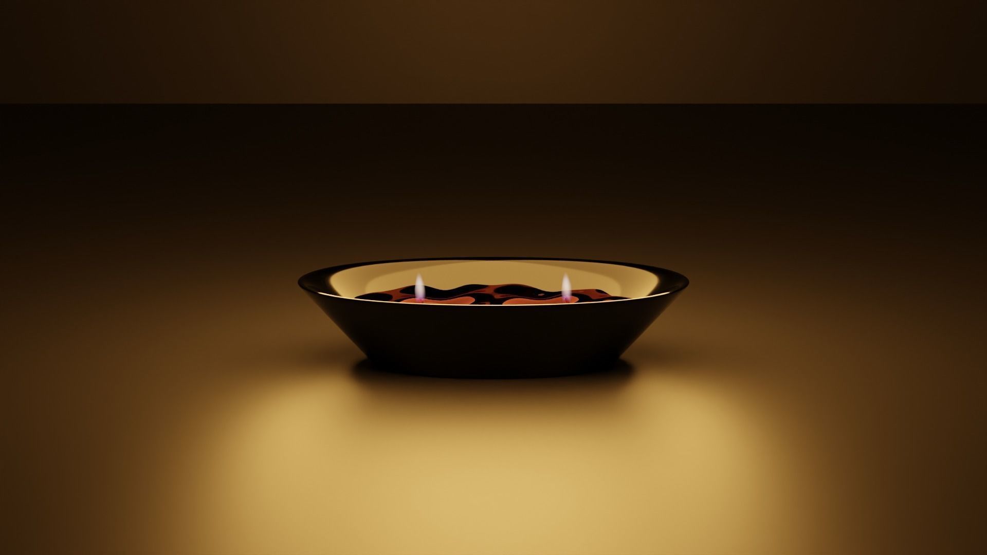 Blood Bath Halloween Candle with Animated Fire 3D model_1