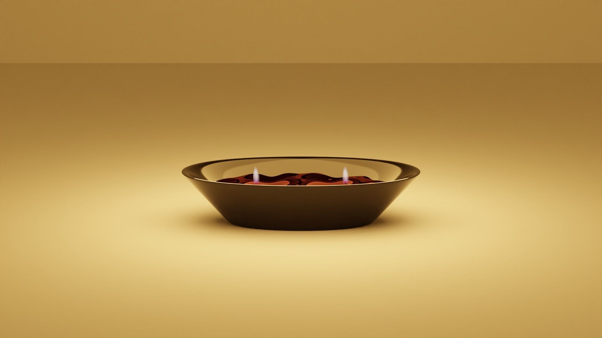 Blood Bath Halloween Candle with Animated Fire 3D model_4