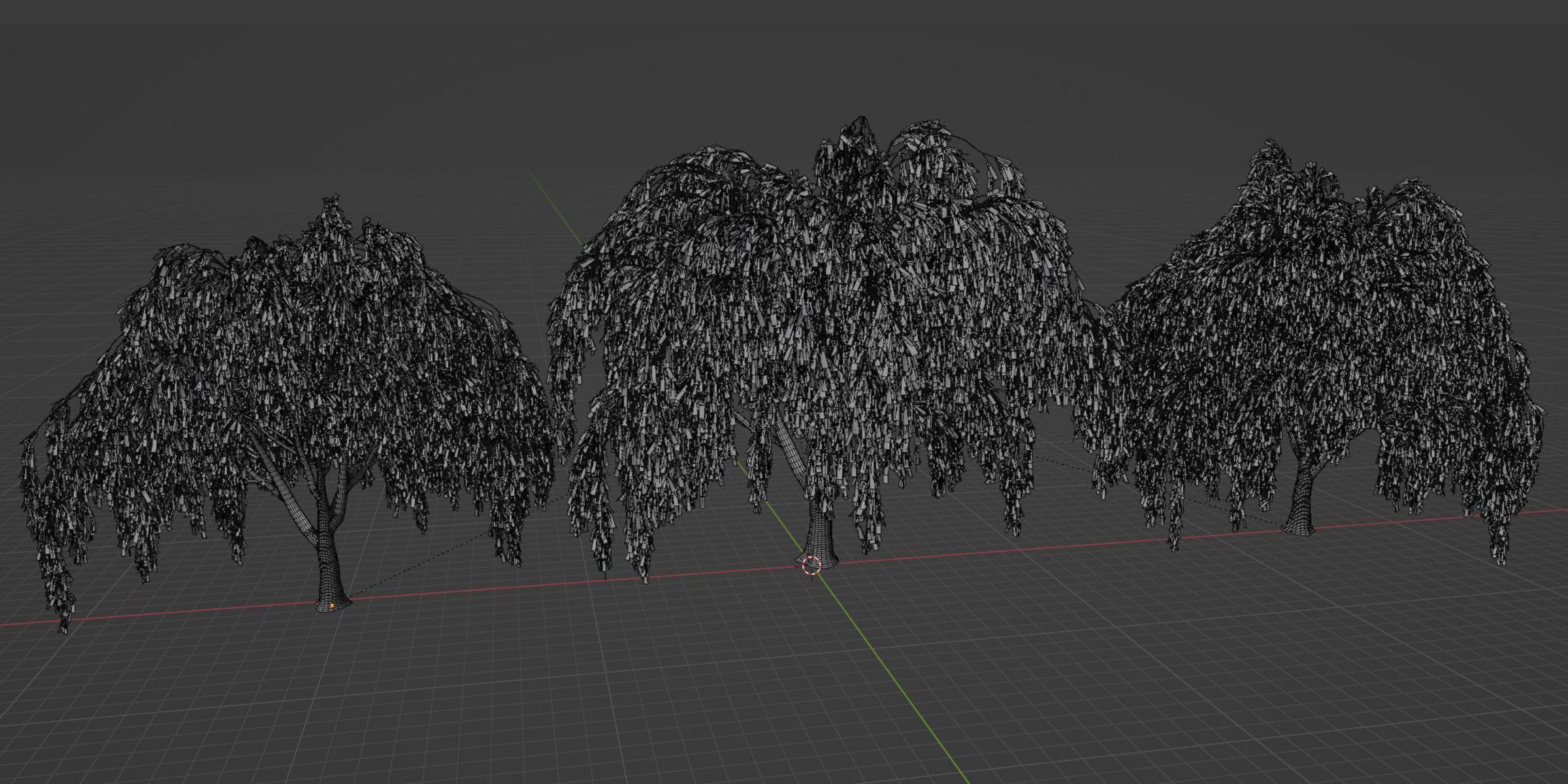 Weeping willow trees collection vol 115-Blender 3D model_7