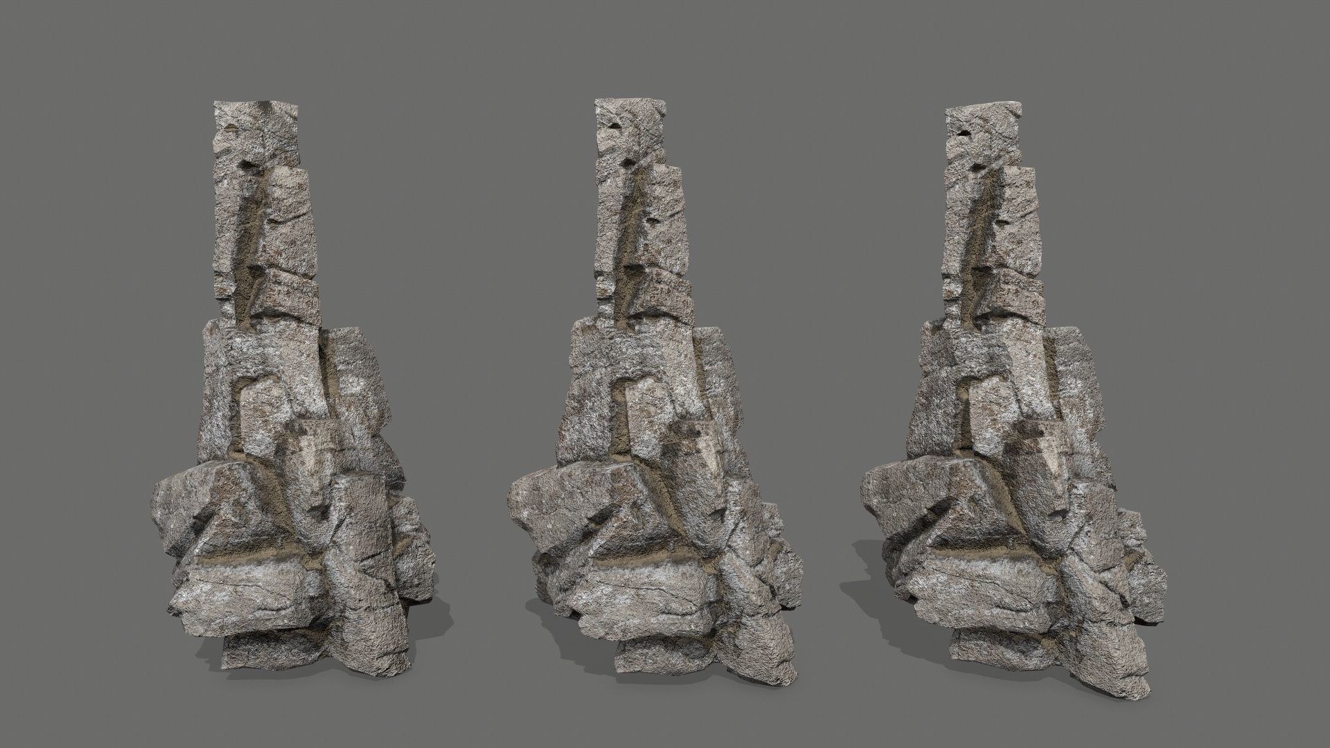 cliff rocks Low-poly 3D model_17